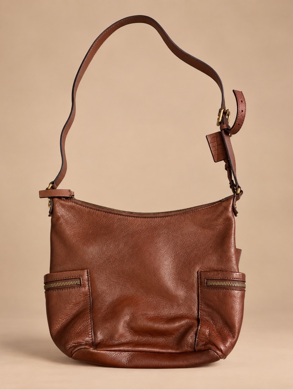 Fossil 1954 Brown Leather Crossbody Shoulder Bag Pocket Purse